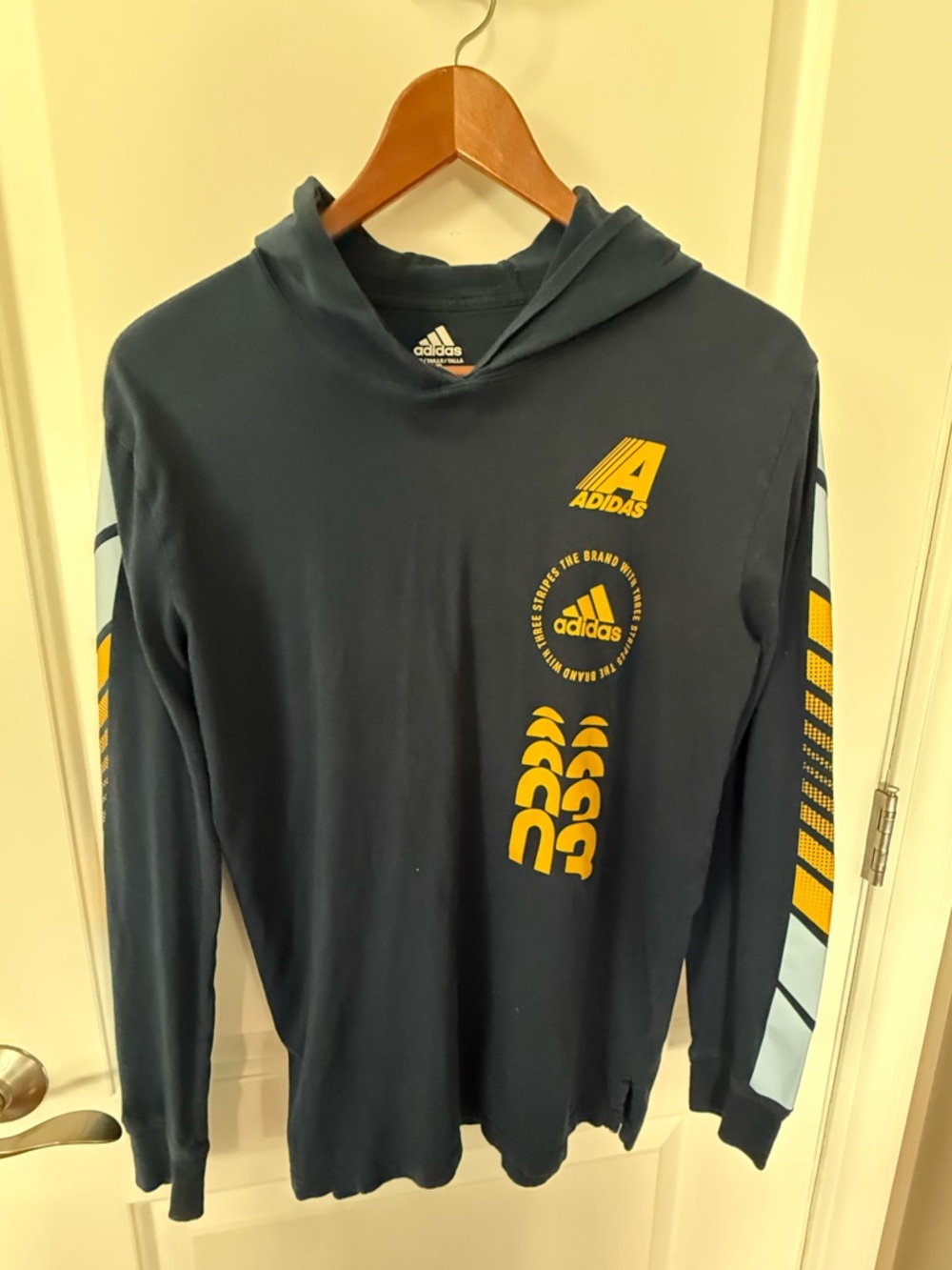 adidas Navy Lightweight Pullover Hoodie - Boys Size Large (14/16)
